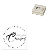 シックなモノグラフィックサークル手書き差出人住所 ラバースタンプ (押印)