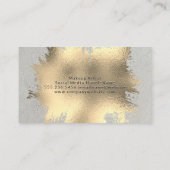 シックなモノグラムでブラシ仕上げ金箔 名刺 (裏面)