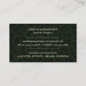 シックなモノグラムとヒョウ 名刺 (裏面)