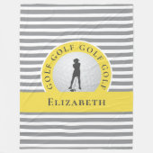 シックなモノグラムのゴルファーのグストライプレイな彼女のための フリースブランケット (正面)