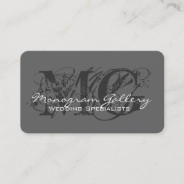 シックなモノグラムの名刺のテンプレートの灰色 名刺