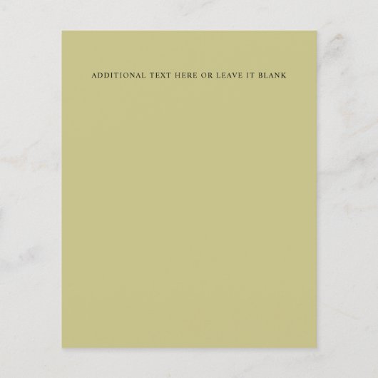 シックなモノグラムイエローグリーン結婚フローラ (裏面)