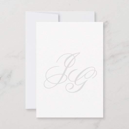 シックなモノグラムイニシャル白黒日付の保存 セーブザデート (裏面)