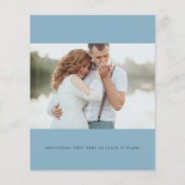 シックなモノグラムクレスト金ゴールドブルーフローラフォト結婚ズ (裏面)