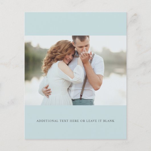 シックなモノグラムクレスト金ゴールドブルーフローラフォト結婚ズ (裏面)