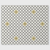 シックなモノグラムクローバーパターン結婚アールデコ ラッピングペーパー (フラット)