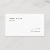 シックなモノグラムグリーンとホワイトプレイドパターン 名刺 (裏面)