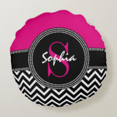 シックなモノグラムシェブロン – S is for Sophia ラウンドクッション (裏面)