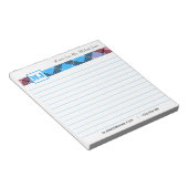 シックなモノグラムスクリプト名プレイドプロフェッショナルライン ノートパッド (アングル)