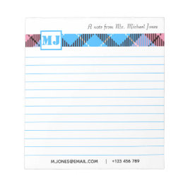 シックなモノグラムスクリプト名プレイドプロフェッショナルライン ノートパッド