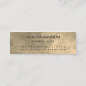 シックなモノグラムセピア背景 スキニー名刺 (裏面)