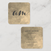 シックなモノグラムセピア背景 スクエア名刺 (正面/裏面)