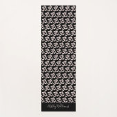 シックなモノグラムパステルピンクOmシンボルパターンブラック ヨガマット (正面)