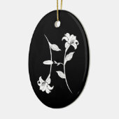 シックなモノグラムピセス誕生花〔占星術の〕十二宮図標識 セラミックオーナメント (左)