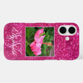 シックなモノグラムピンクグリッタースパークカスタムズ写真 Case-Mate iPhoneケース (裏面 (横))