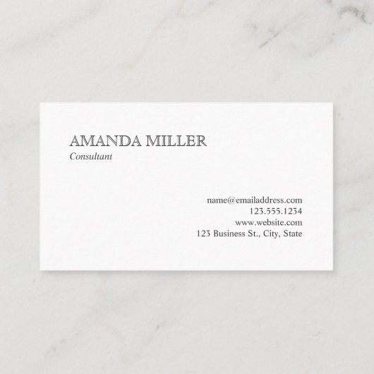 シックなモノグラムフェイクオンマーブル抽象芸術写真 名刺 (裏面)