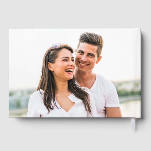 シックなモノグラムフォトセージ結婚グリーン ゲストブック (裏面)