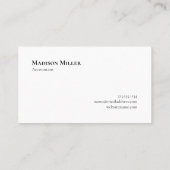 シックなモノグラムブラックとホワイトの格子模様 名刺 (裏面)