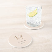 シックなモノグラムプロフェッショナルプレインミニマル コースター (側面)