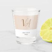 シックなモノグラムプロフェッショナルプレインミニマル ショットグラス (正面)