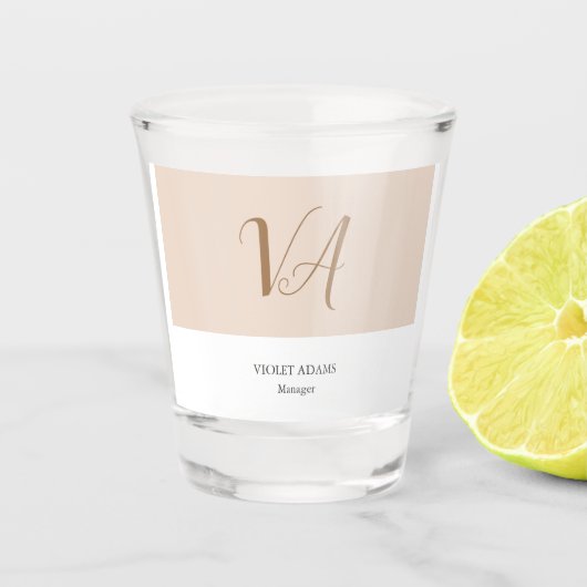 シックなモノグラムプロフェッショナルプレインミニマル ショットグラス (正面)