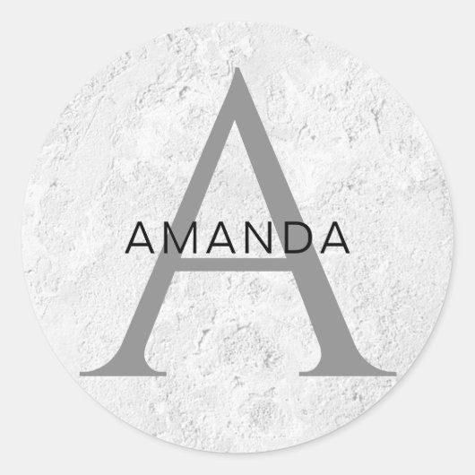 シックなモノグラムプロフェッショナルプレーンあなたの名前を追加 ラウンドシール (正面)