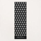 シックなモノグラムホワイトオブジェクトモデル記号パターンブラック ヨガマット (正面)