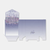 シックなモノグラムマーブルブルーグリッタードリップ フェイバーボックス (折り畳みなし)