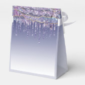 シックなモノグラムマーブルブルーグリッタードリップ フェイバーボックス (裏面サイド)