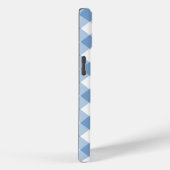 シックなモノグラムライトブルーホワイトギンガムチェック Case-Mate iPhoneケース (裏面 / 右)