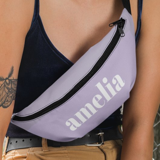 シックなモノグラムラベンダーパープル ファニーパック