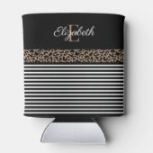 シックなモノグラムレオパード印刷マグ 缶クーラー (裏面)