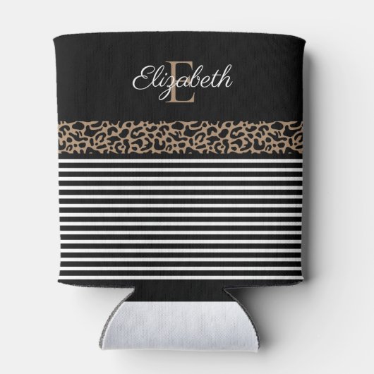 シックなモノグラムレオパード印刷マグ 缶クーラー (裏面)