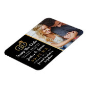 シックなモノグラム結婚のリングや輪救または日付のスワップ マグネット (左側)