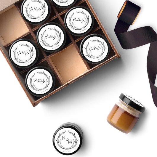 シックなモノグラム結婚の封筒用シール/お気に入りのステッカー ラウンドシール