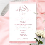 シックなモノグラム赤面ピンクウォーター結婚カラーズメニュー<br><div class="desc">お客様は、このメニューで彼らのエレガントテーブルに歓迎モノグラムの、カップルのイニシャルと絶妙な手描きモノグラムと赤面のピンクの水色縁どの。先頭へ戻る美しい水色の洗浄赤面ピンクとピンクとバラ金ゴールドの色合い。赤面ピンクの水彩植物モノグラムのコレクションの一部結婚で、ウェルカムプログラムやテーブル番号、シーティングチャートカードなど様々な調整製品が用意されてい結婚る。以下のリンクを使用してコレクション全体を参照する： https://www.zazzle.com/collections/blush_salmon_pink_water color_botanical_monogram-119158575298261243</div>