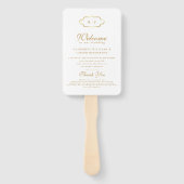 シックなモノグラム&ロマンチック書道結婚式 プログラム ハンドファン (正面)