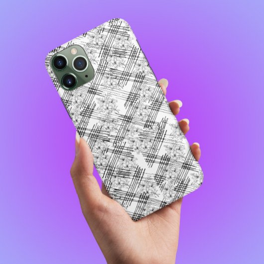 シックなモノグラームストライプ花と花ケースメイトiPho Case-Mate iPhoneケース