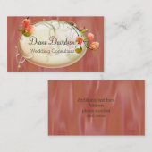 シックなモモのサテンの一見の花の名刺 名刺 (正面/裏面)