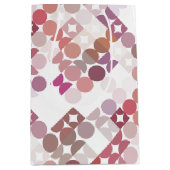 シックなモーヴェタウペダスティーバラサークルのアートパターン ミディアムペーパーバッグ (正面)