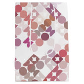 シックなモーヴェタウペダスティーバラサークルのアートパターン ミディアムペーパーバッグ (裏面)