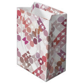 シックなモーヴェタウペダスティーバラサークルのアートパターン ミディアムペーパーバッグ (裏面アングル)