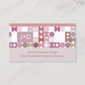 シックなモーヴタウペ赤面ピンクサークルアートパターン 名刺 (正面)