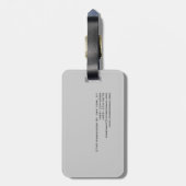 シックなユニークスクリプトグレーの名刺 ラゲッジタグ (裏面縦)