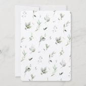 シックなユーカリと金ゴールドブライダルシャワー招待 招待状 (裏面)