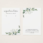 シックなユーカリプタスイヤリングジュエリーディスプレイカード (正面&裏面)