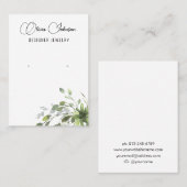 シックなユーカリプタスグリーンジュエリーイヤリングディスプレイ 名刺 (正面/裏面)