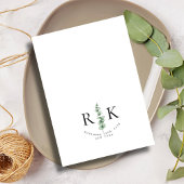 シックなユーカリプタスブラック&ホワイトミニマリスト結婚ズ 招待状