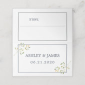 シックなユーカリプトゥスグリーンネイビーブルーボタニカル結婚ズ プレイスカード (外部開封)