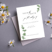 シックなユーカリプトゥスブラック&ホワイト写真保存日